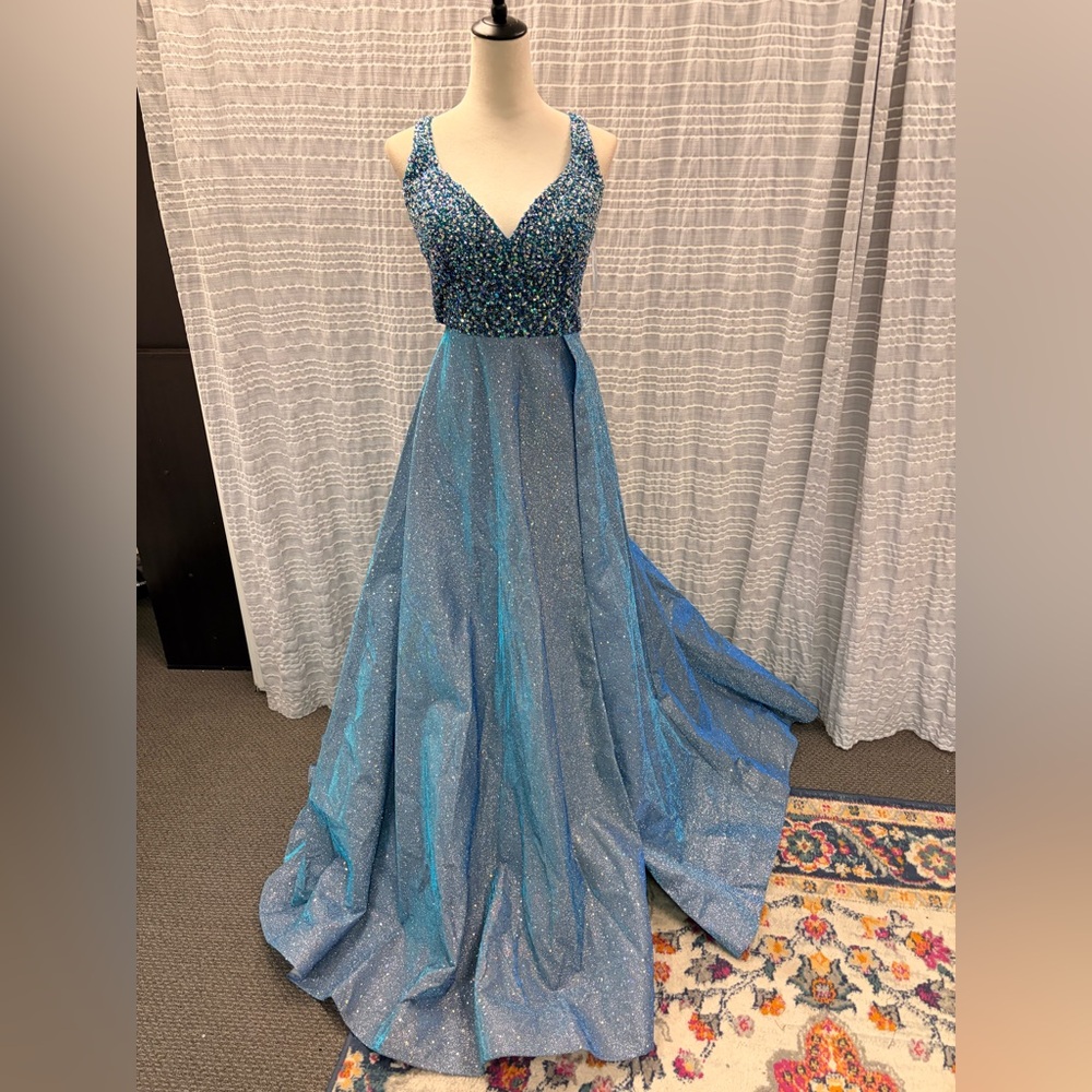 Sparkling Blue Prom Dress